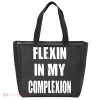 Flexin My Complexion Distressed Logo Tote Bag thumb 0