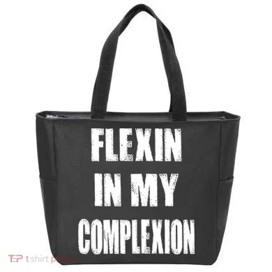 Flexin My Complexion Distressed Logo Tote Bag