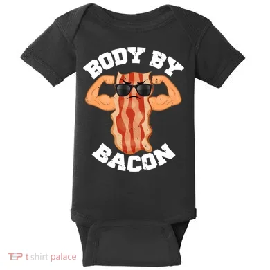 Flexing Body by Bacon Baby Bodysuit