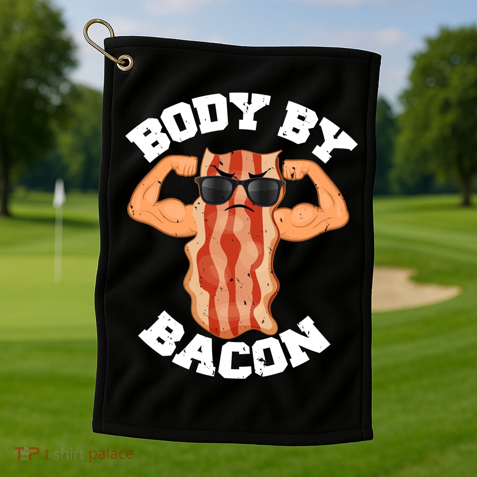 Flexing Body by Bacon Golf Towel