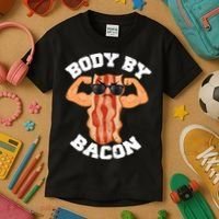 Flexing Body by Bacon Kids T-Shirt thumb 3