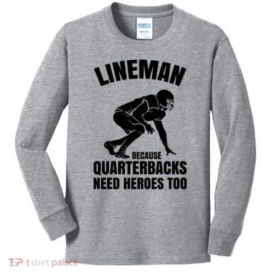 Football Lineman Kids Long Sleeve Shirt