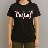 Fa (La)8 Funny Christmas Santa Fa La Math Teacher Student T-Shirt thumb 4