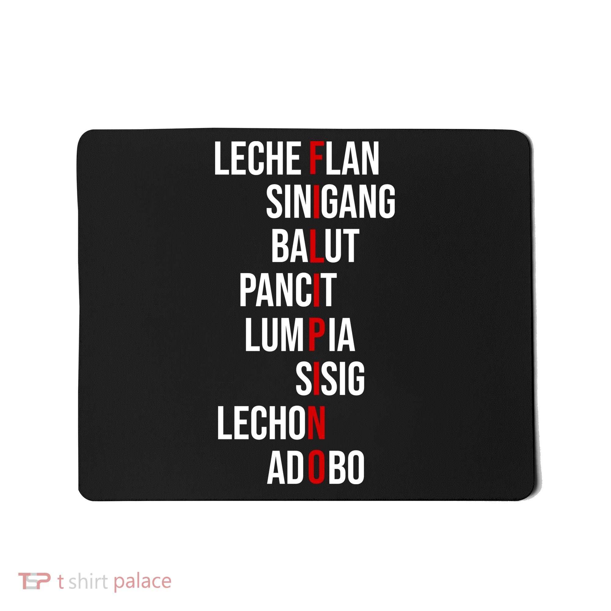 Filipino Lech Flan Sinigang Balut Pancit Lumpia Sisig Lechon Adobo Mousepad