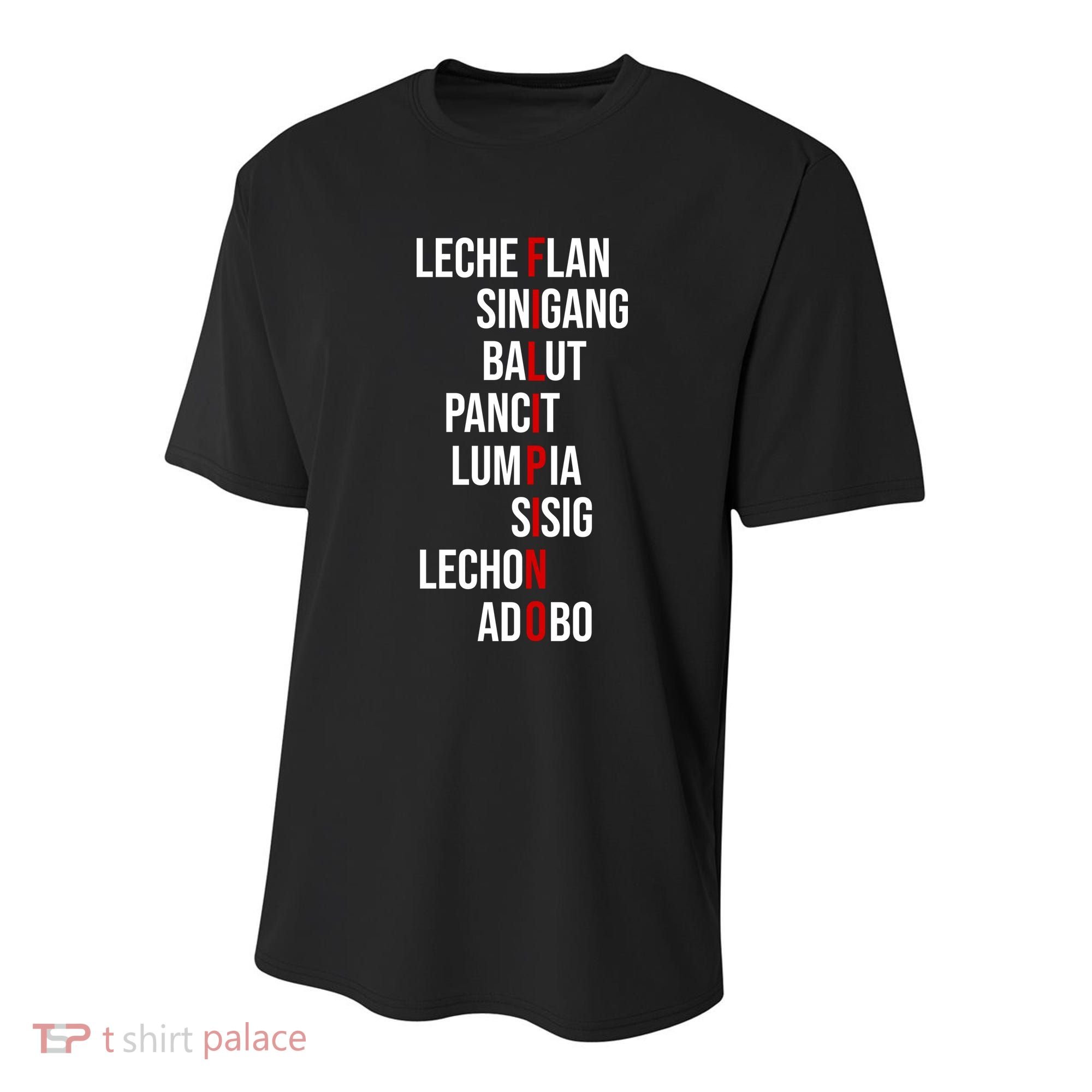 Filipino Lech Flan Sinigang Balut Pancit Lumpia Sisig Lechon Adobo Youth Performance Sprint T-Shirt