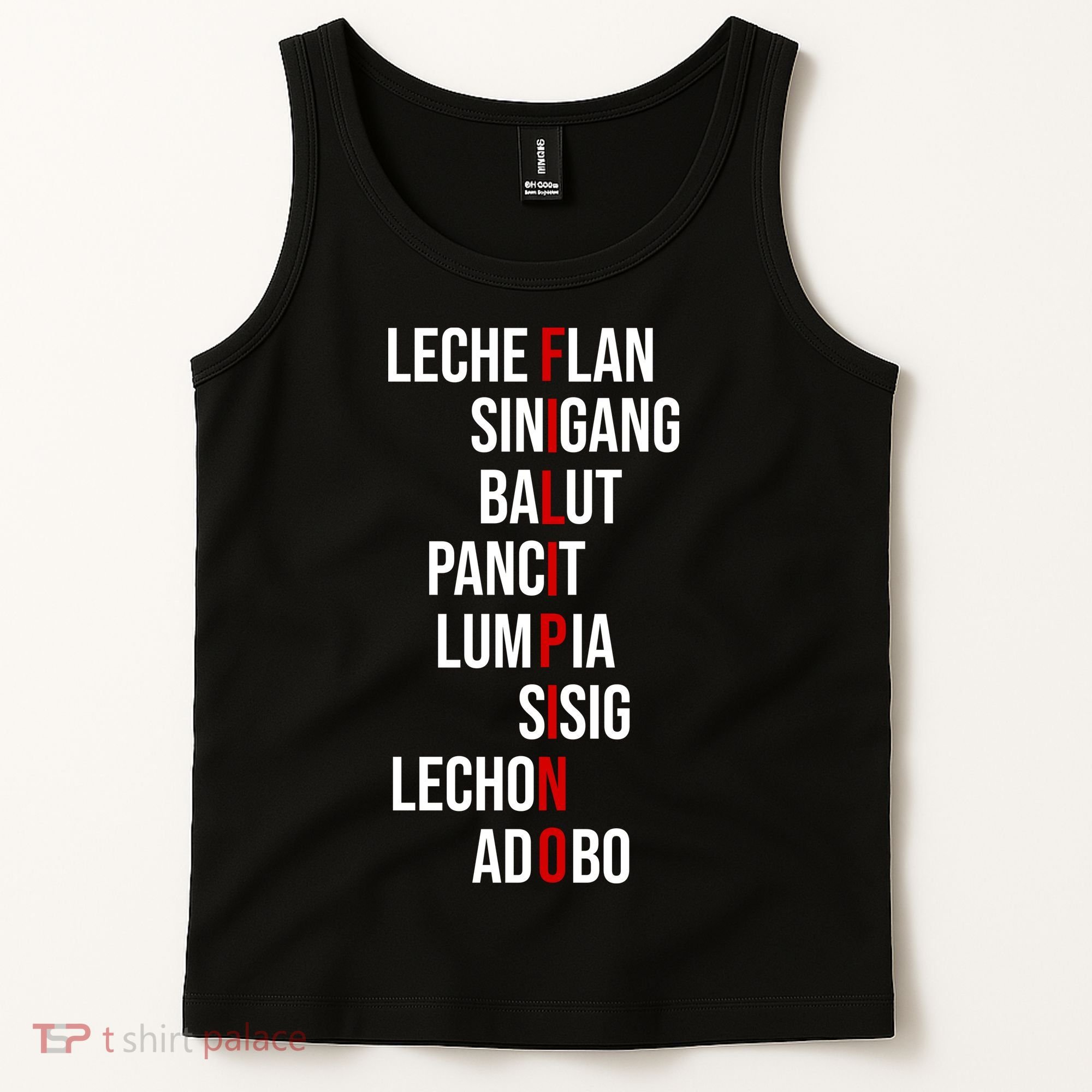 Filipino Lech Flan Sinigang Balut Pancit Lumpia Sisig Lechon Adobo Tank Top