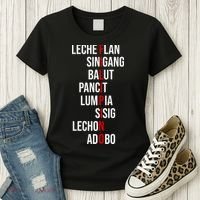 Filipino Lech Flan Sinigang Balut Pancit Lumpia Sisig Lechon Adobo Women's T-Shirt thumb 3