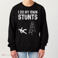 Funny Ladder Fall Gift Broken Bone Hand Get Well Soon Women's Sweatshirt thumb 0