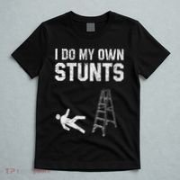 Funny Ladder Fall Gift Broken Bone Hand Get Well Soon T-Shirt thumb 5