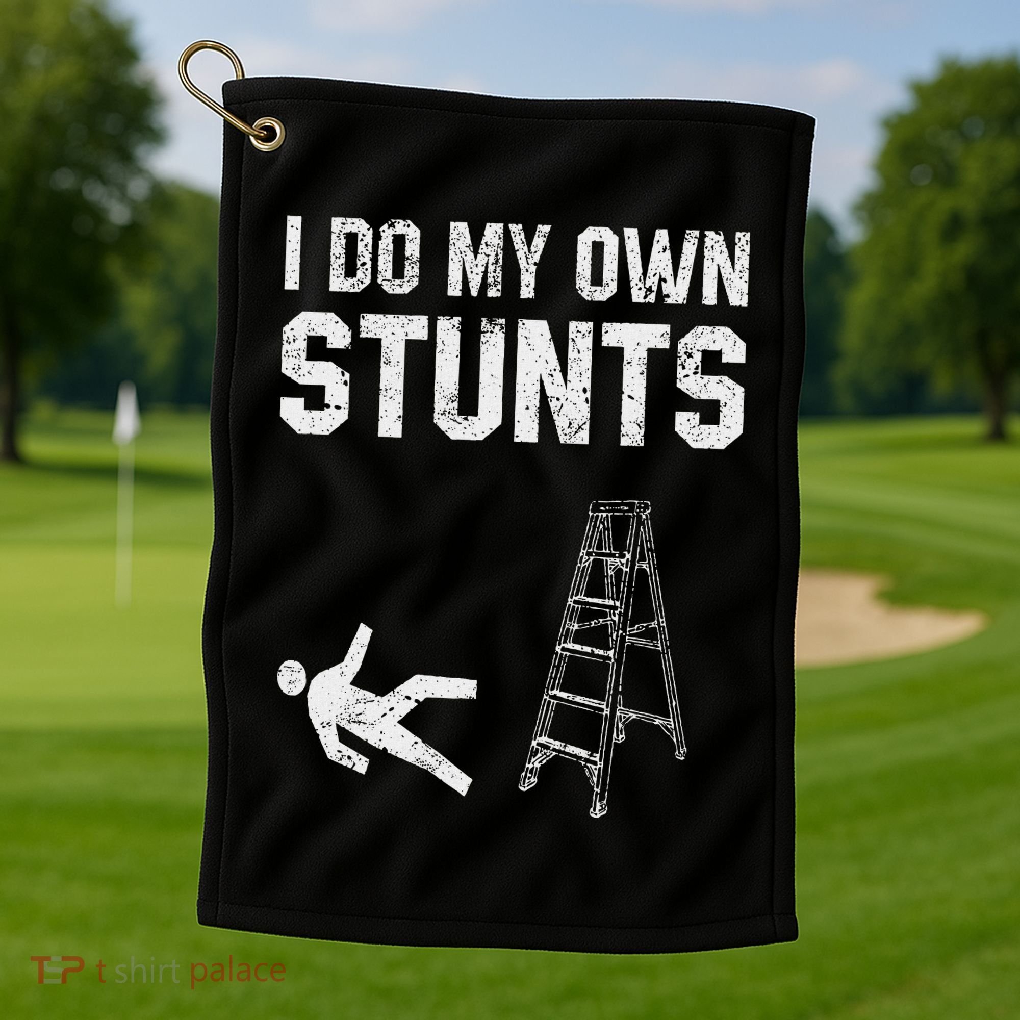 Funny Ladder Fall Gift Broken Bone Hand Get Well Soon Golf Towel