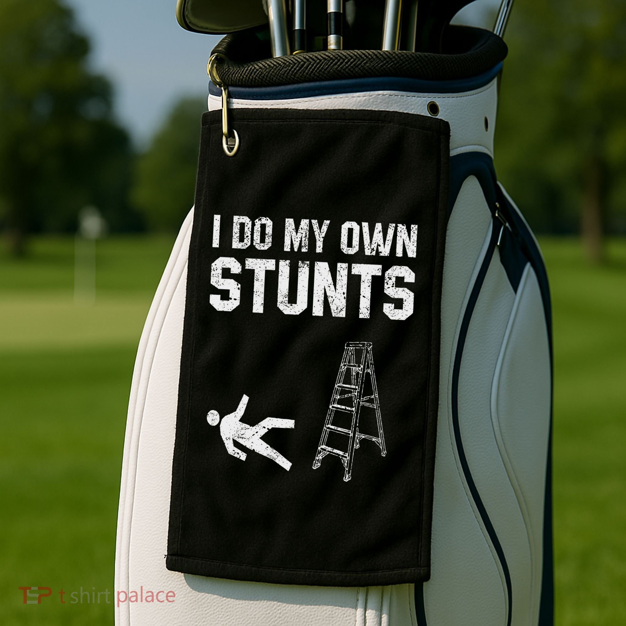 Funny Ladder Fall Gift Broken Bone Hand Get Well Soon Golf Towel