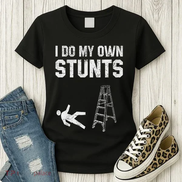 Funny Ladder Fall Gift Broken Bone Hand Get Well Soon Women's T-Shirt