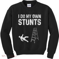 Funny Ladder Fall Gift Broken Bone Hand Get Well Soon Kids Sweatshirt thumb 0
