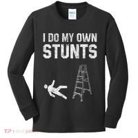 Funny Ladder Fall Gift Broken Bone Hand Get Well Soon Kids Long Sleeve Shirt thumb 0