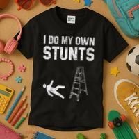 Funny Ladder Fall Gift Broken Bone Hand Get Well Soon Kids T-Shirt thumb 3