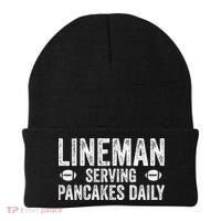 Football Lineman Funny Gift Serving Pancakes Daily Beanie thumb 0