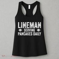 Football Lineman Funny Gift Serving Pancakes Daily Women's Tank Top thumb 3