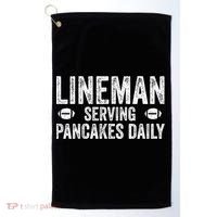 Football Lineman Funny Gift Serving Pancakes Daily Golf Towel thumb 0