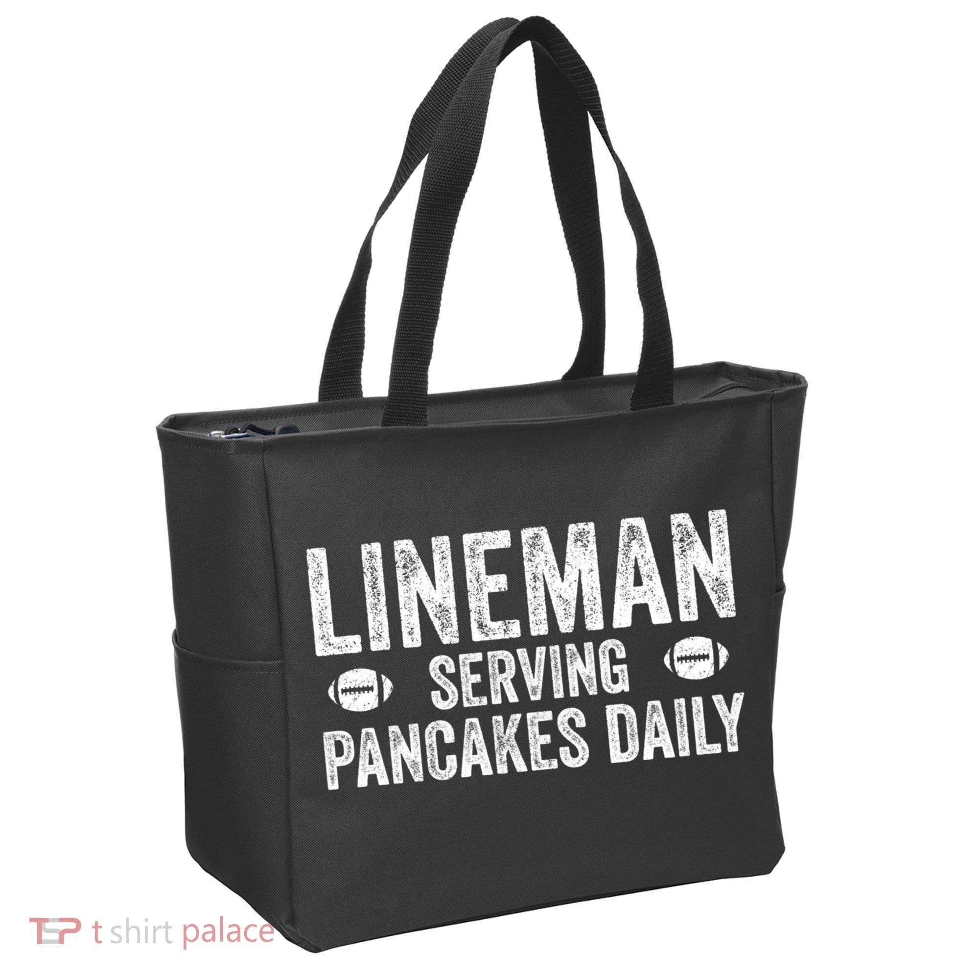 Football Lineman Funny Gift Serving Pancakes Daily Tote Bag