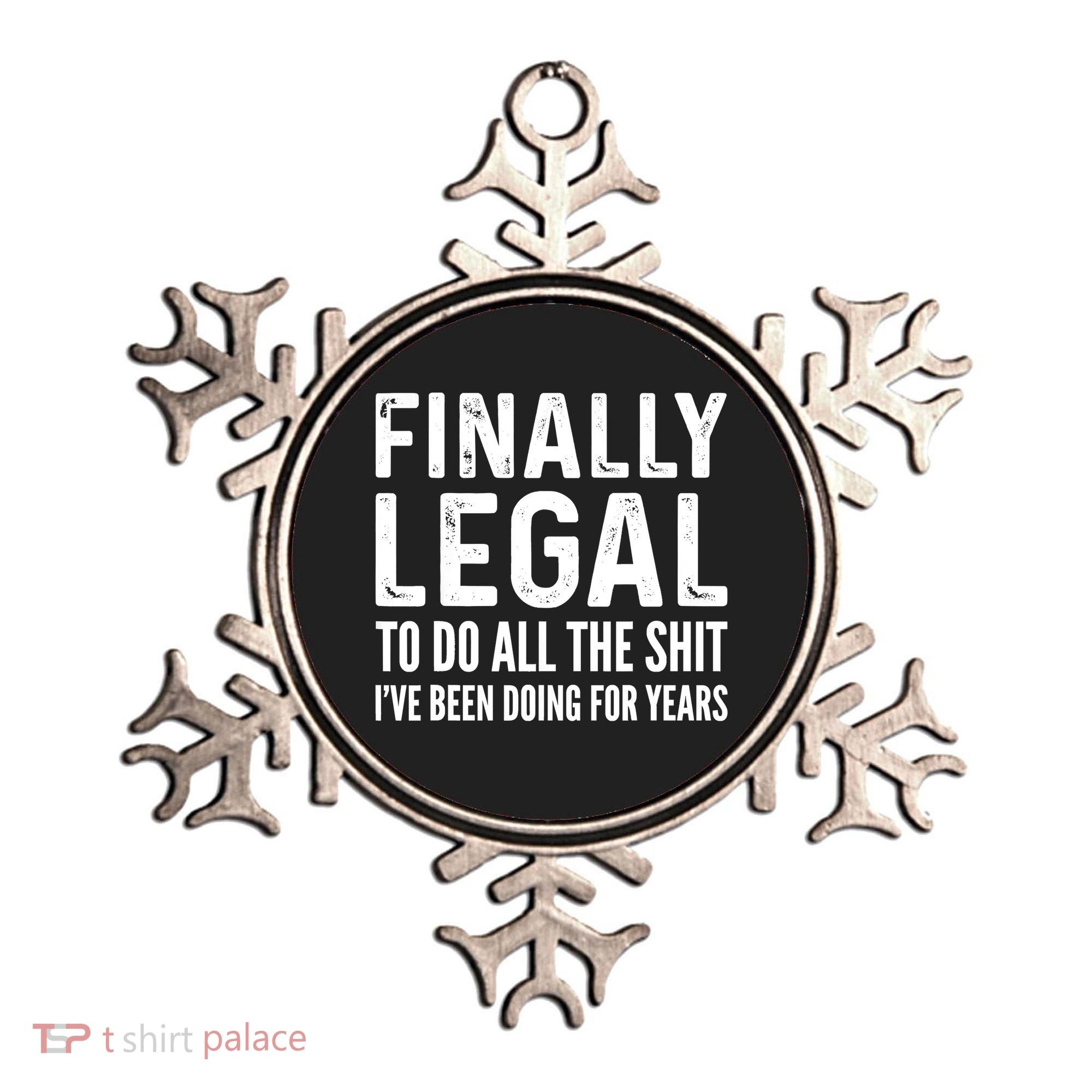 Finally Legal Funny 21st Birthday 2002 Gift Ornament