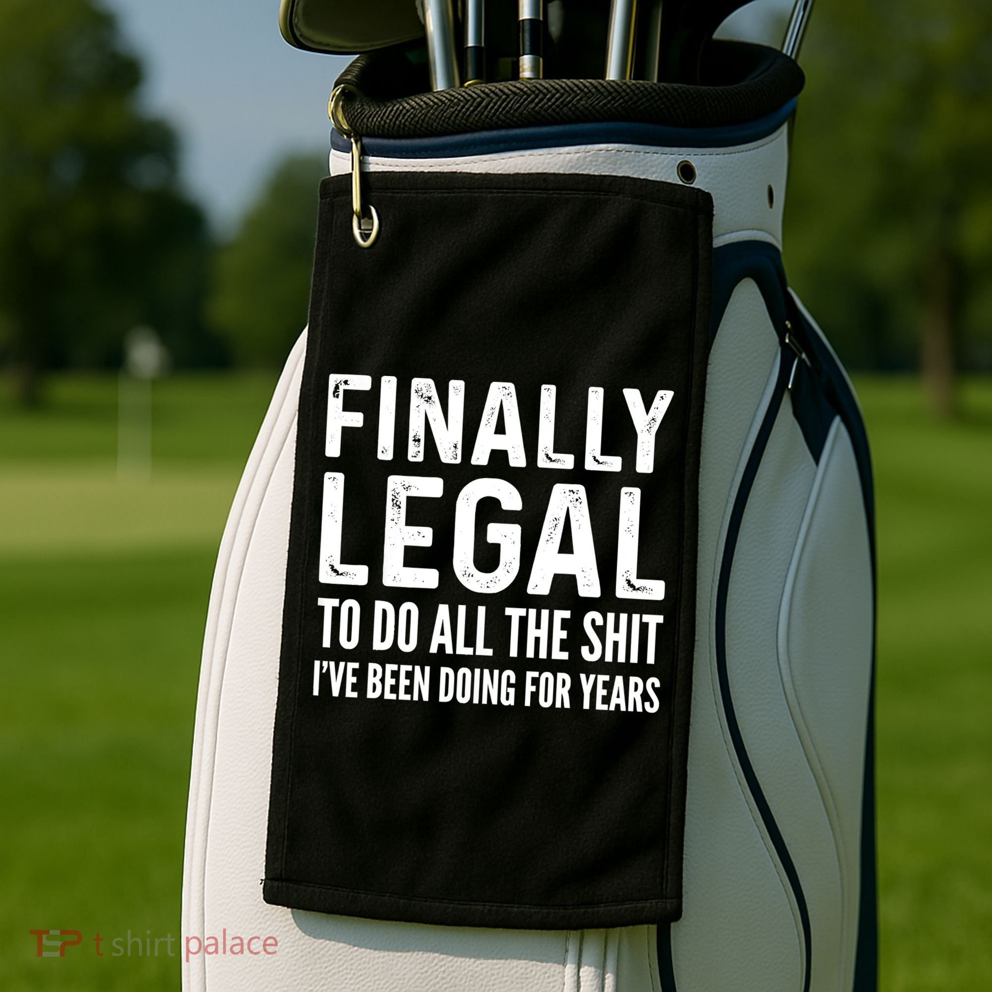 Finally Legal Funny 21st Birthday 2002 Gift Golf Towel