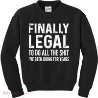 Finally Legal Funny 21st Birthday 2002 Gift Kids Sweatshirt thumb 0
