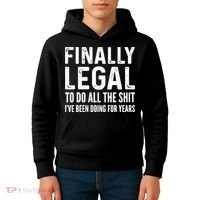 Finally Legal Funny 21st Birthday 2002 Gift Kids Hoodie thumb 4