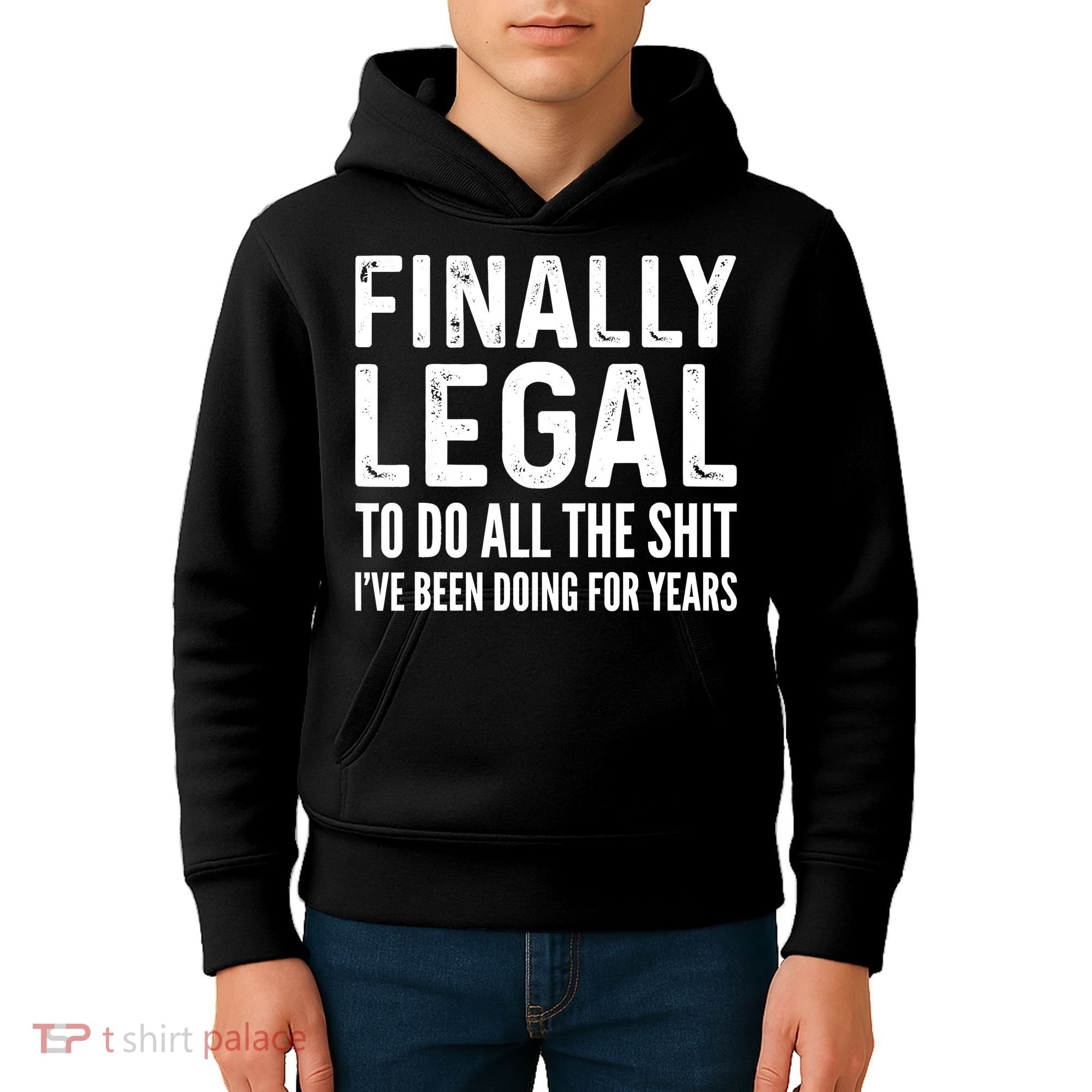 Finally Legal Funny 21st Birthday 2002 Gift Kids Hoodie