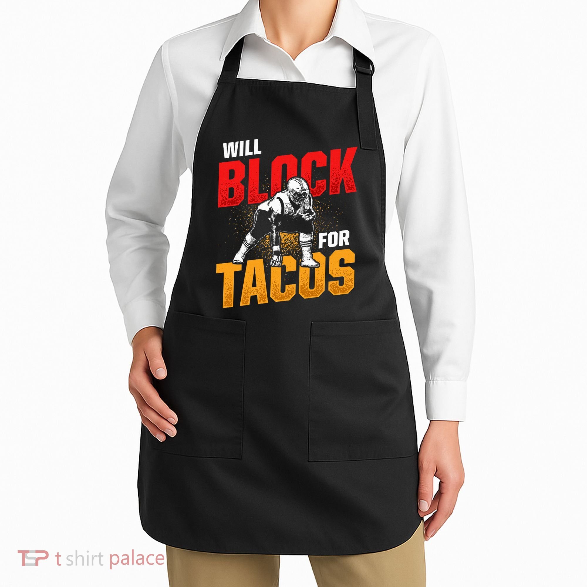Football Lineman For Tacos Offensive Defensive Player Apron