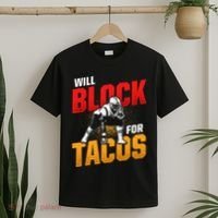 Football Lineman For Tacos Offensive Defensive Player T-Shirt thumb 2