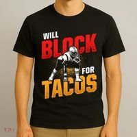 Football Lineman For Tacos Offensive Defensive Player T-Shirt thumb 3