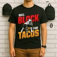 Football Lineman For Tacos Offensive Defensive Player T-Shirt thumb 6