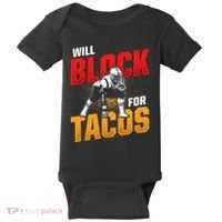 Football Lineman For Tacos Offensive Defensive Player Baby Bodysuit thumb 0