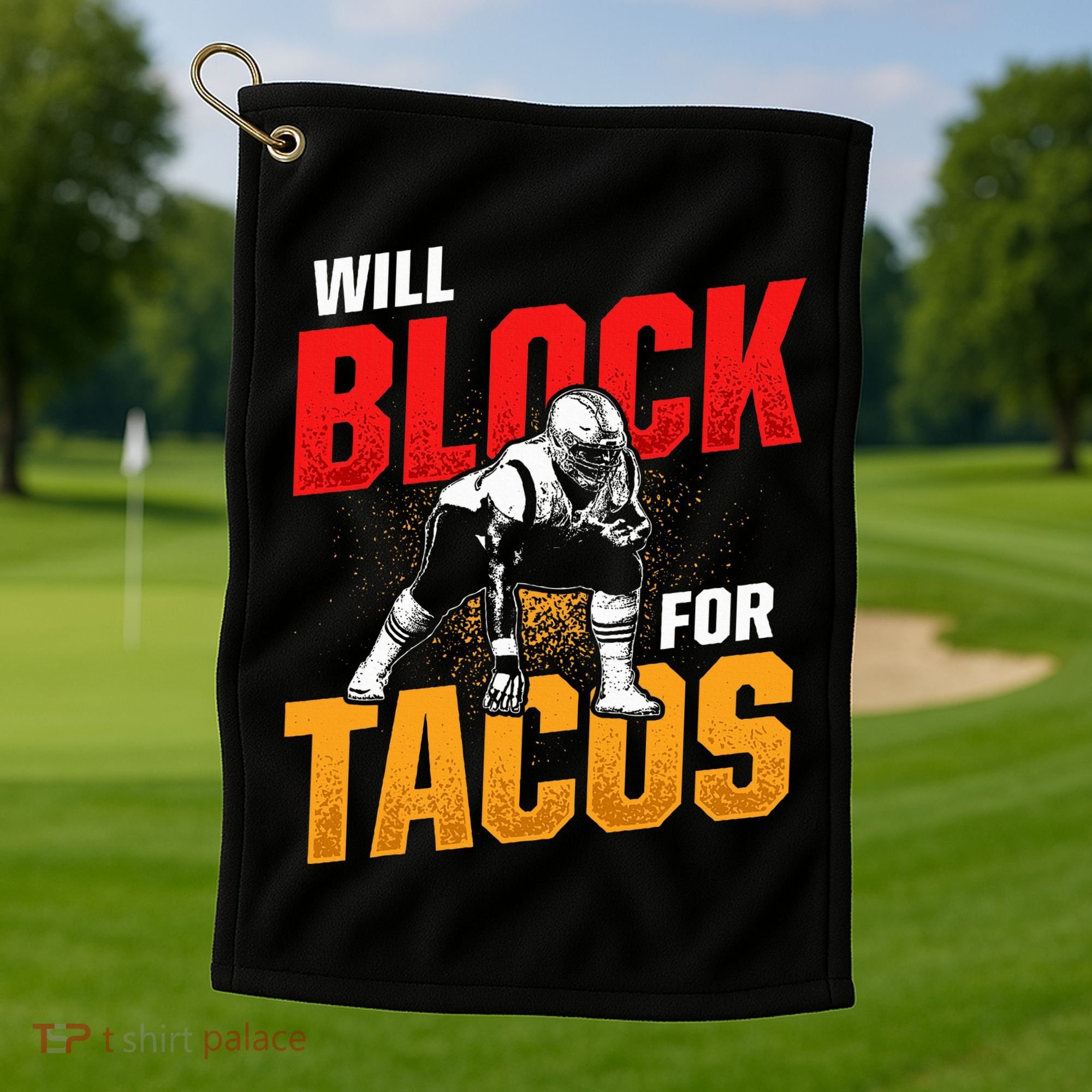 Football Lineman For Tacos Offensive Defensive Player Golf Towel