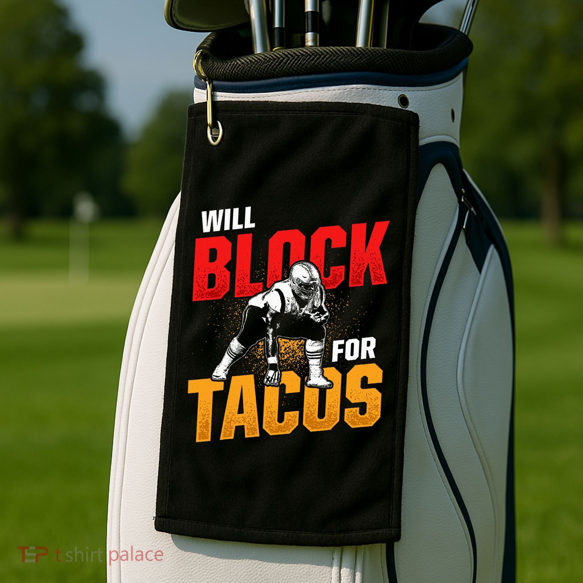 Football Lineman For Tacos Offensive Defensive Player Golf Towel
