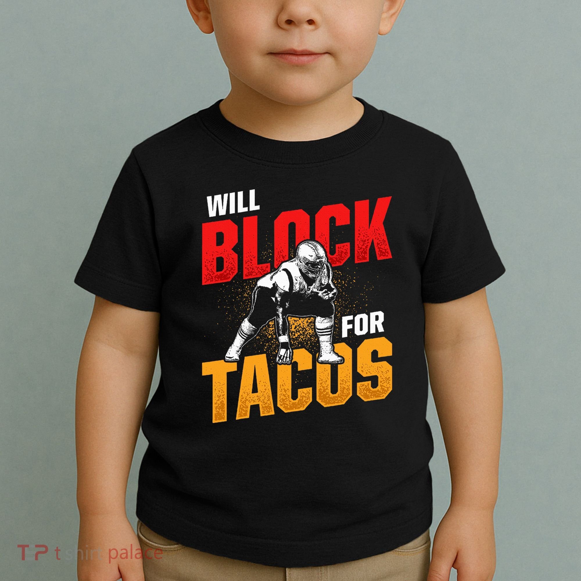 Football Lineman For Tacos Offensive Defensive Player Toddler T-Shirt