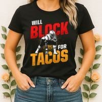 Football Lineman For Tacos Offensive Defensive Player Women's T-Shirt thumb 2