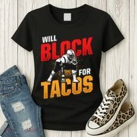 Football Lineman For Tacos Offensive Defensive Player Women's T-Shirt thumb 3