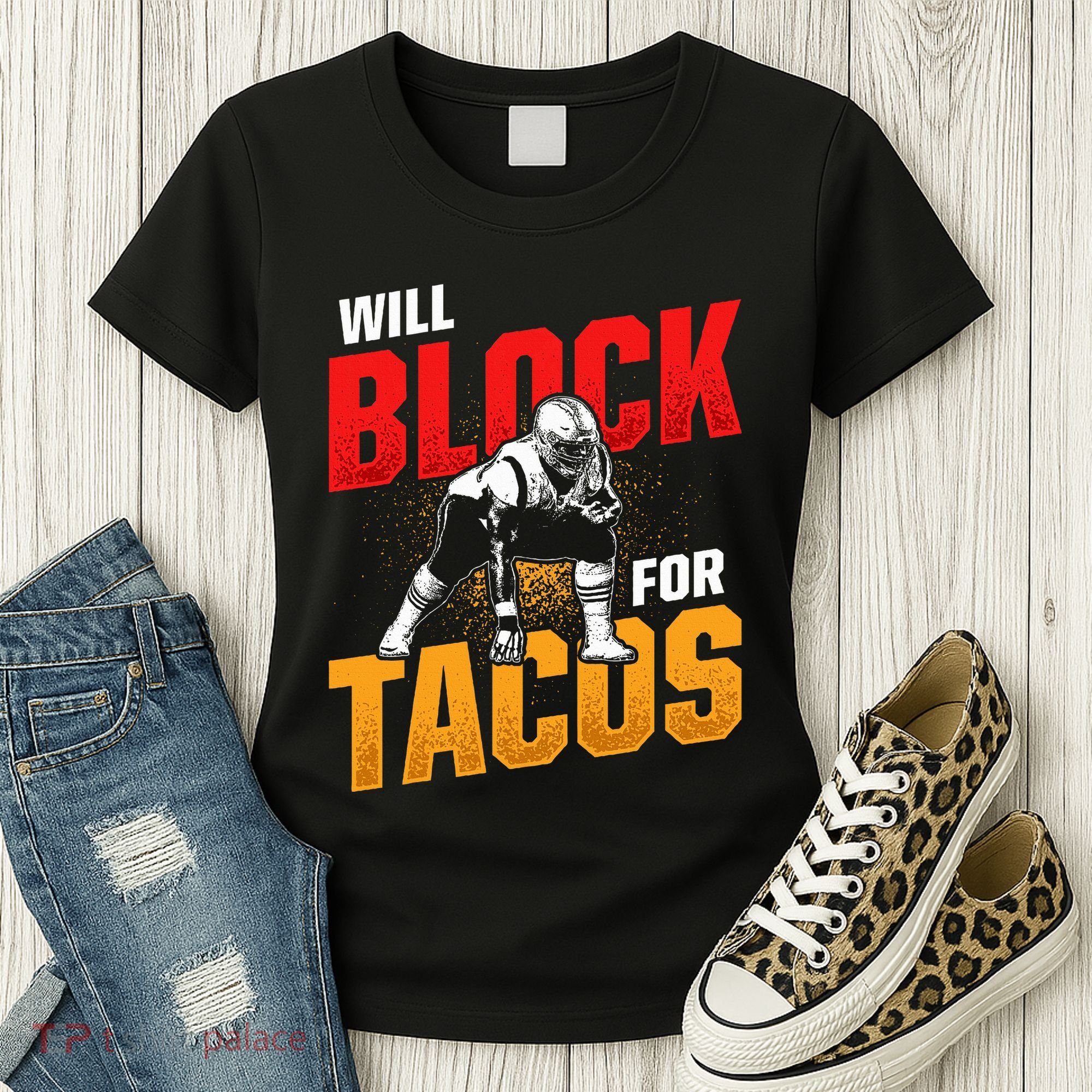 Football Lineman For Tacos Offensive Defensive Player Women's T-Shirt