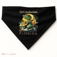 Fort Lauderdale Florida Vacation Cute Alligator Souvenir USA-Made Doggie Bandana thumb 0