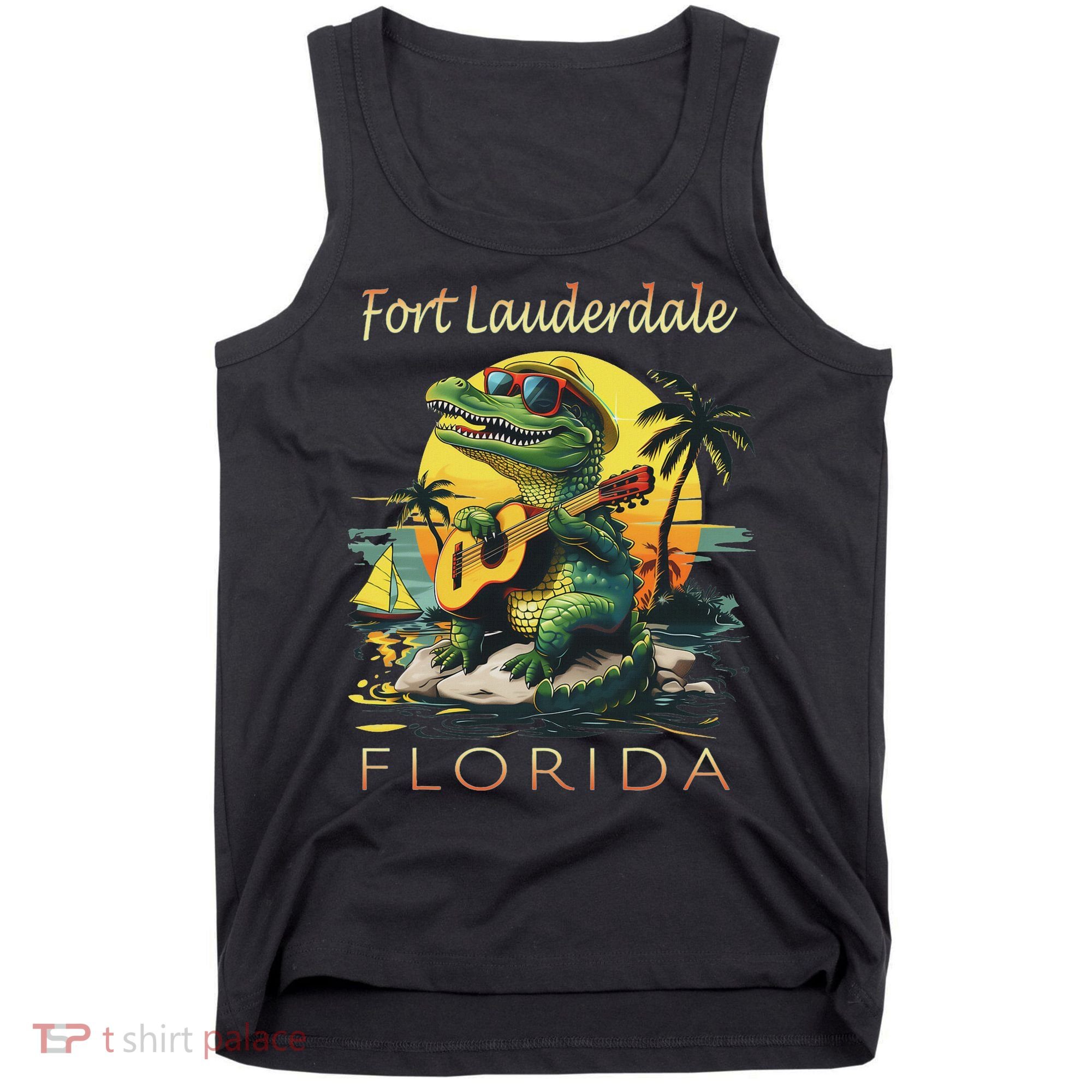 Fort Lauderdale Florida Vacation Cute Alligator Souvenir Tank Top