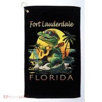 Fort Lauderdale Florida Vacation Cute Alligator Souvenir Golf Towel thumb 0