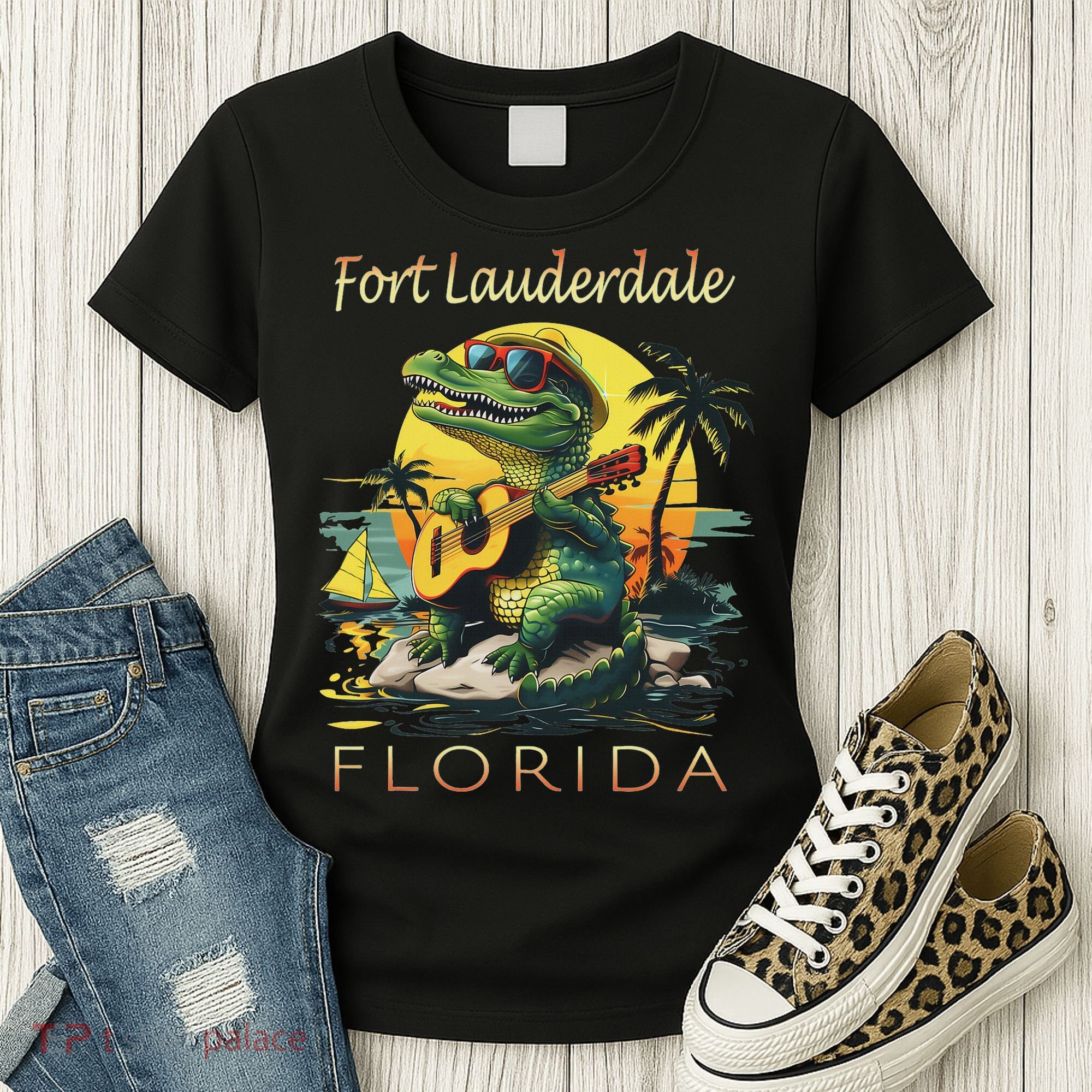 Fort Lauderdale Florida Vacation Cute Alligator Souvenir Women's T-Shirt