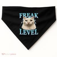 Freak Level Funny Cat Meme Certified Freak Humor Sarcastic USA-Made Doggie Bandana thumb 0