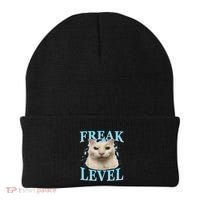 Freak Level Funny Cat Meme Certified Freak Humor Sarcastic Beanie thumb 0