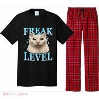 Freak Level Funny Cat Meme Certified Freak Humor Sarcastic Pajama Set thumb 0