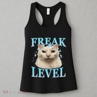 Freak Level Funny Cat Meme Certified Freak Humor Sarcastic Women's Tank Top thumb 3