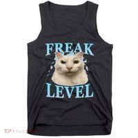 Freak Level Funny Cat Meme Certified Freak Humor Sarcastic Tank Top thumb 0