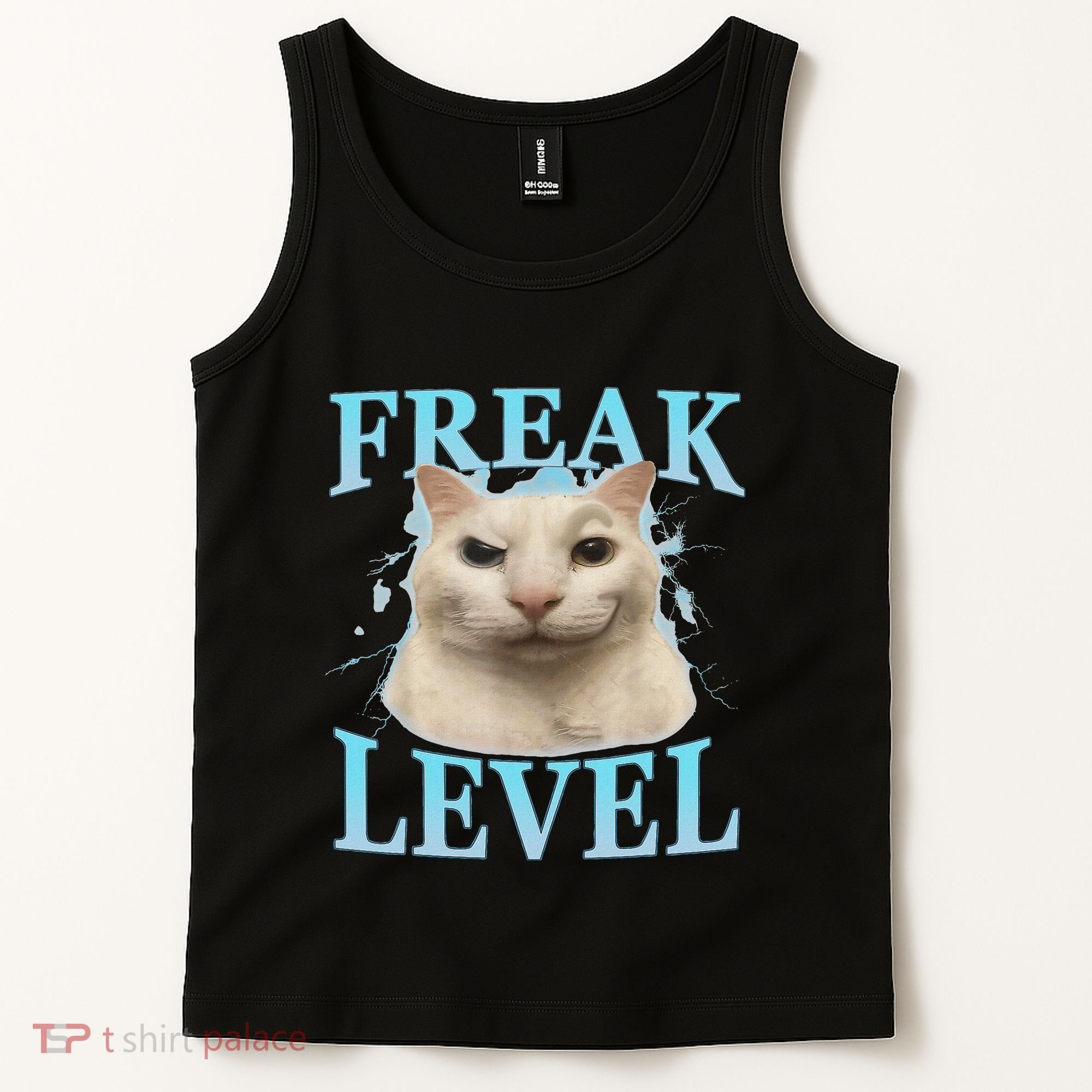 Freak Level Funny Cat Meme Certified Freak Humor Sarcastic Tank Top