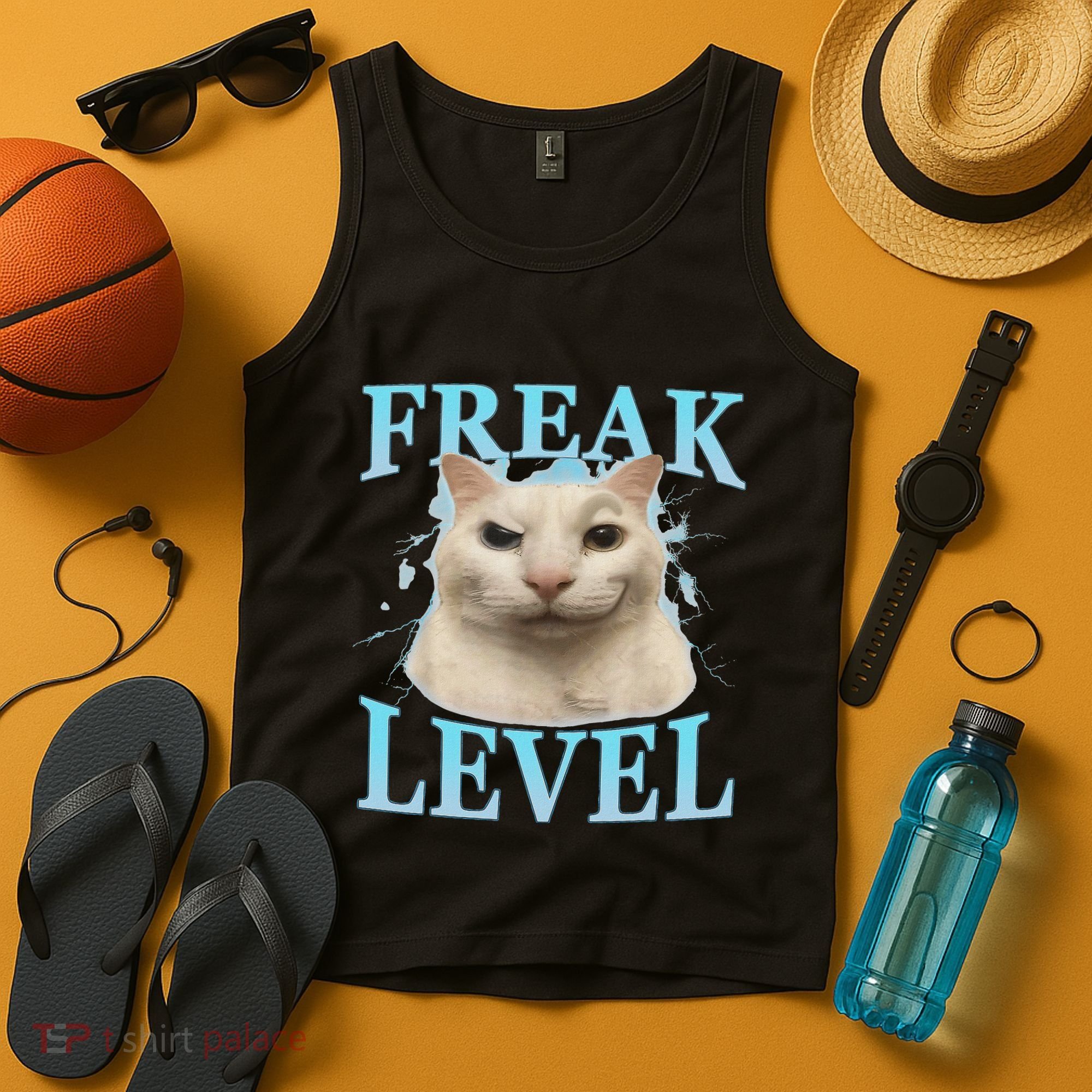 Freak Level Funny Cat Meme Certified Freak Humor Sarcastic Tank Top